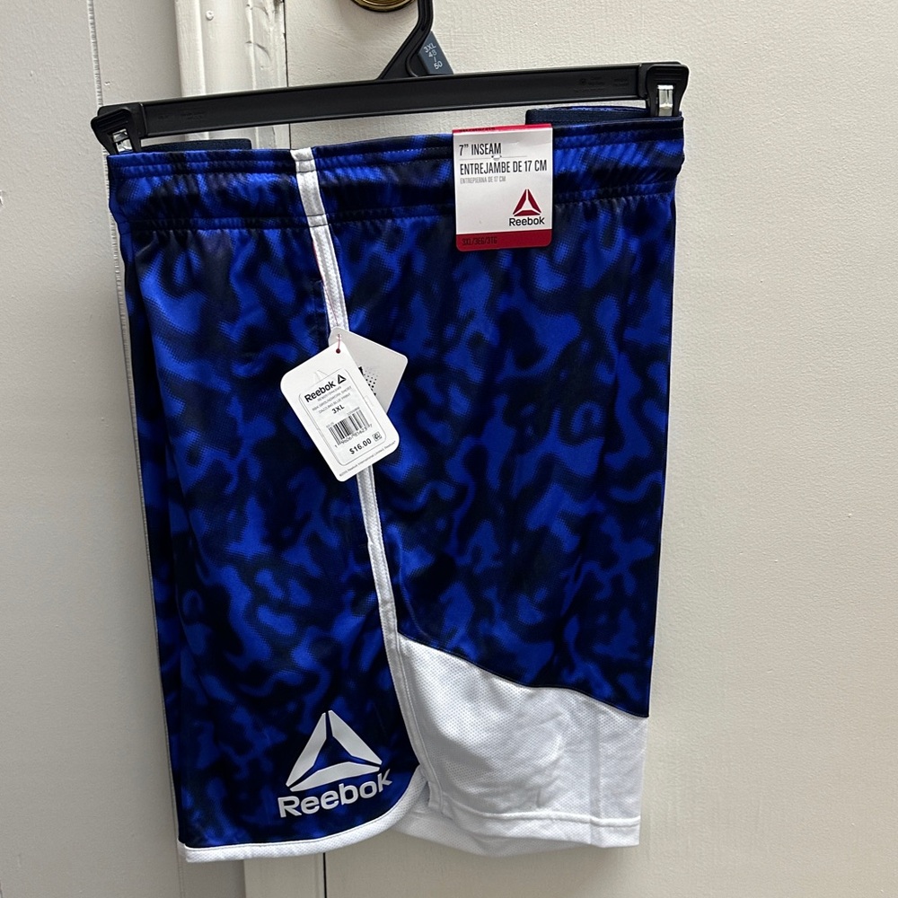 Reebok Athletic Shorts in Blue and White